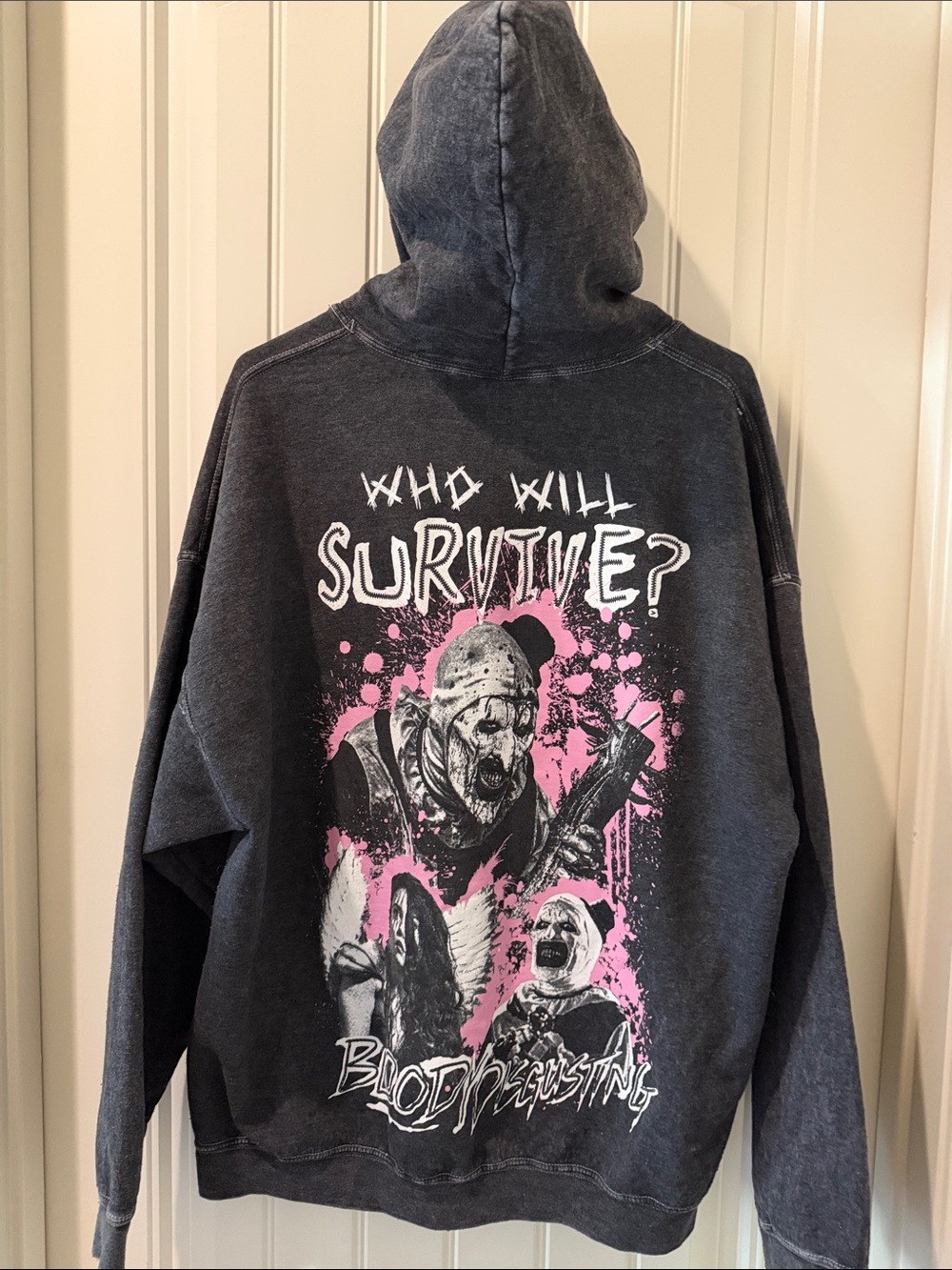 Terrifier X Bloody Disgusting Who Will Survive Horror Hoodie  Sz 2x